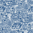 Delft Pottery Blue Peel and Stick Wallpaper by RoomMates featuring blue and white delft pottery-inspired design on a white background