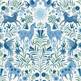 Whimsical Creatures Blue Peel and Stick Wallpaper by RoomMates - RMWS1283