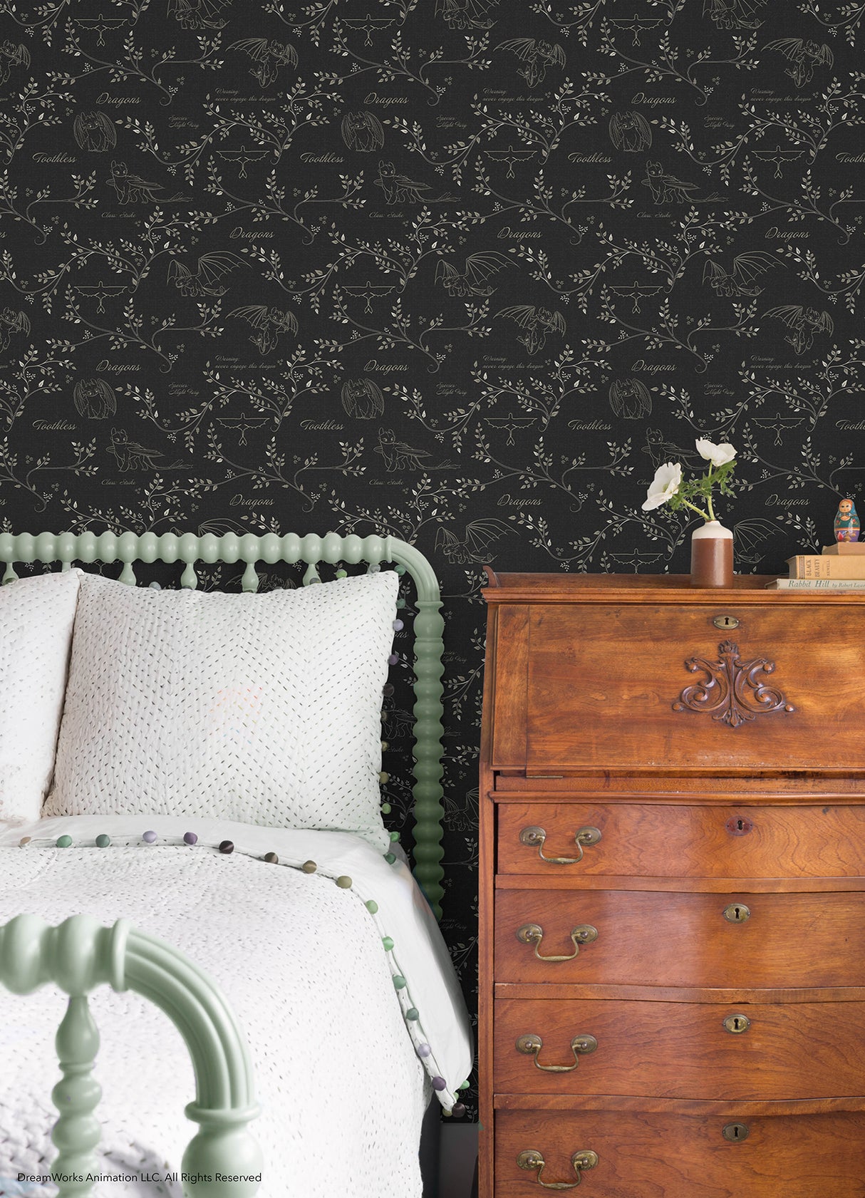 How to Train Your Dragon Toothless Radical Nature Black DreamWorks Animation Officially Licensed Peel and Stick Wallpaper by RoomMates - RMWS1298