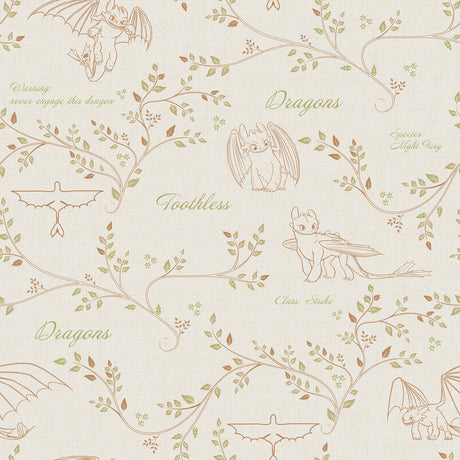 How to Train Your Dragon Toothless Radical Nature Cream Peel and Stick Wallpaper by RoomMates RMWS1299