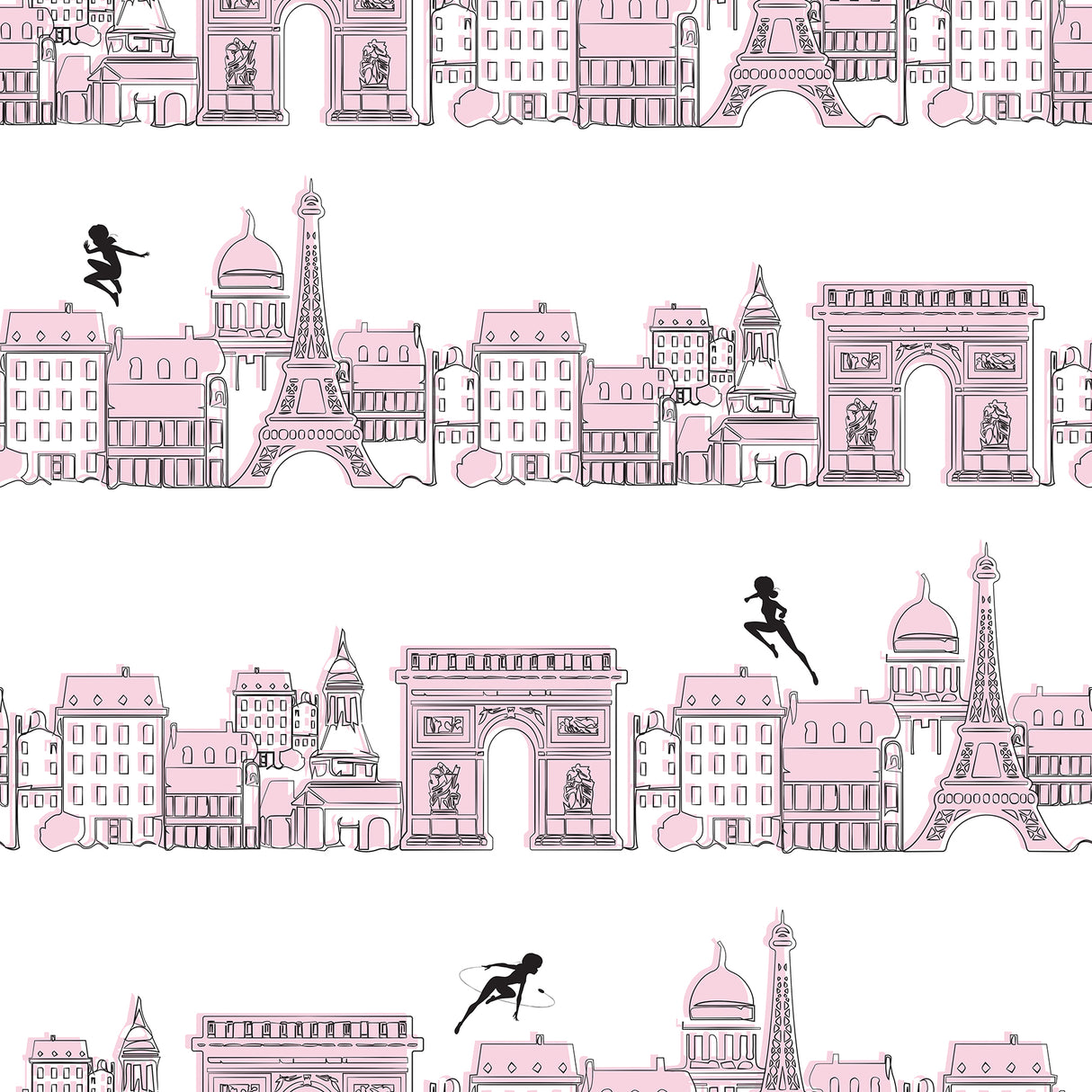 Miraculous Ladybug Charming Paris Pink Peel and Stick Wallpaper by RoomMates - RMWS1302