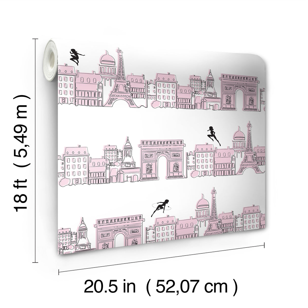 Miraculous Ladybug Charming Paris Pink by RoomMates Officially Licensed Peel and Stick Kids Wallpaper - RMWS1302