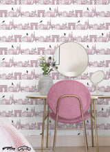 Miraculous Ladybug Charming Paris Pink by RoomMates Officially Licensed Peel and Stick Kids Wallpaper - RMWS1302