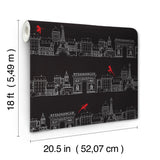 Miraculous Ladybug Charming Paris Black Officially Licensed Peel and Stick Wallpaper for Kids Rooms and Playrooms by RoomMates - RMWS1303