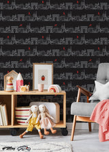 Miraculous Ladybug Charming Paris Black Officially Licensed Peel and Stick Wallpaper for Kids Rooms and Playrooms by RoomMates - RMWS1303
