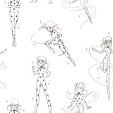 Miraculous Ladybug Sketch Charcoal Peel and Stick Wallpaper by RoomMates RMWS1305