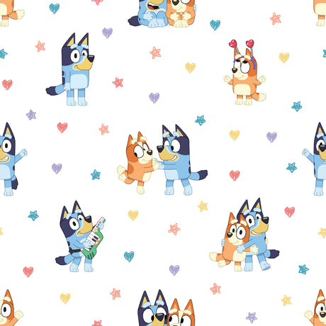 Bluey & Bingo Hearts Multicolor Peel and Stick Wallpaper by RoomMates - RMWS1307