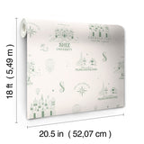 Wicked Land of Oz Green by RoomMates Officially-Licensed Emerald City and Munchkinland Whimsical Fantasy Peel and Stick Wallpaper - RMWS1308