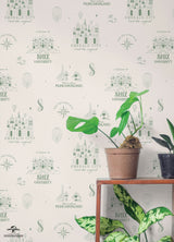 Wicked Land of Oz Green by RoomMates Officially-Licensed Emerald City and Munchkinland Whimsical Fantasy Peel and Stick Wallpaper - RMWS1308