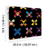 Marvel's X-MEN '97 Faces Black Peel and Stick Wallpaper by RoomMates Marvel Licensed X-Men Character Pattern Wallpaper Roll - RMWS1318