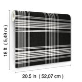 Clueless Dionne Black and White Iconic Plaid Officially Licensed 30th Anniversary Retro Peel and Stick Removable Wallpaper by RoomMates RMWS1324