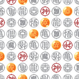 Dragon Ball Z Symbols White Peel and Stick Wallpaper by RoomMates - RMWS1327