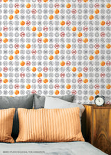 Dragon Ball Z Symbols White Peel and Stick Wallpaper by RoomMates Licensed Kids Anime Wallpaper - RMWS1327