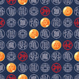 Dragon Ball Z Symbols Blue Peel and Stick Wallpaper by RoomMates - RMWS1328
