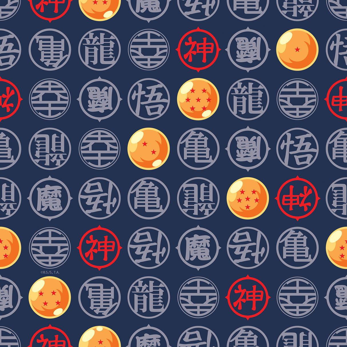 Dragon Ball Z Symbols Blue Peel and Stick Wallpaper by RoomMates - RMWS1328