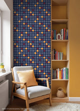 Dragon Ball Z Symbols Blue by RoomMates Licensed Crunchyroll Peel and Stick Anime Kids Wallpaper - RMWS1328