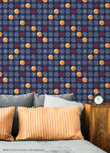 Dragon Ball Z Symbols Blue by RoomMates Licensed Crunchyroll Peel and Stick Anime Kids Wallpaper - RMWS1328