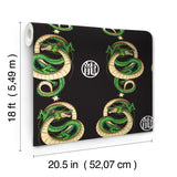 Dragon Ball Z Shenron Dragon Black by RoomMates Licensed Crunchyroll Anime Kids Novelty Fully Removable Peel and Stick Vinyl Wallpaper - RMWS1329