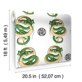 Dragon Ball Z Shenron Dragon White by RoomMates Licensed Crunchyroll Novelty Peel and Stick Kids Wallpaper Roll 20.5 in x 18 ft - RMWS1330