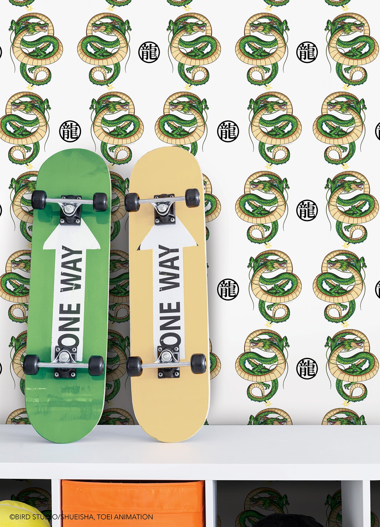 Dragon Ball Z Shenron Dragon White by RoomMates Licensed Crunchyroll Novelty Peel and Stick Kids Wallpaper Roll 20.5 in x 18 ft - RMWS1330