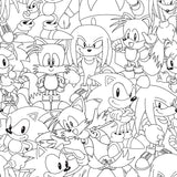 Sonic The Hedgehog Line Art Black and White Peel and Stick Wallpaper by RoomMates RMWS1331