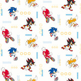 Sonic The Hedgehog Lets Roll Blue and White Peel and Stick Wallpaper by RoomMates - RMWS1332