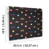 Sonic The Hedgehog 16-Bit Superstar Retro Peel and Stick Wallpaper Black by RoomMates - RMWS1333
