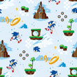Sonic The Hedgehog Green Hill Zone Kids Novelty Peel and Stick Wallpaper in Blue by RoomMates - RMWS1335