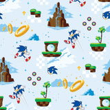 Sonic The Hedgehog Green Hill Zone Kids Novelty Peel and Stick Wallpaper in Blue by RoomMates - RMWS1335