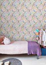 My Little Pony Retro Floral Cream by RoomMates Whimsical Peel and Stick Kids Wallpaper with Retro Ponies and Botanical Florals - RMWS1343
