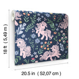 My Little Pony Retro Floral Blue by RoomMates Hasbro Licensed Kids Peel and Stick Vinyl Wallpaper for Bedroom or Playroom - RMWS1345