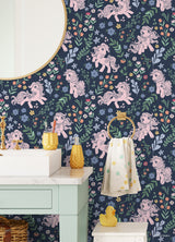 My Little Pony Retro Floral Blue by RoomMates Hasbro Licensed Kids Peel and Stick Vinyl Wallpaper for Bedroom or Playroom - RMWS1345