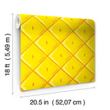 SpongeBob SquarePants Pineapple Yellow Peel and Stick Wallpaper by RoomMates - Kids Licensed Novelty Beach Diamond Trellis Pattern - RMWS1364