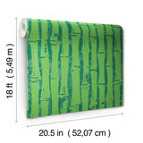SpongeBob SquarePants Bamboo Green by RoomMates Peel and Stick Tropical Tiki Vinyl Kids Wallpaper Fully Removable 20.5in x 18ft - RMWS1367