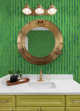 SpongeBob SquarePants Bamboo Green by RoomMates Peel and Stick Tropical Tiki Vinyl Kids Wallpaper Fully Removable 20.5in x 18ft - RMWS1367