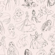 Disney Princess Sketches Pink Peel and Stick Wallpaper by RoomMates - RMWS1381