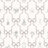 Disney Princess Bows pink peel and stick wallpaper roll by RoomMates featuring bow motif and princess-inspired icons