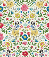 Disney Snow White Wishing Garden peel and stick wallpaper in cream with floral pattern