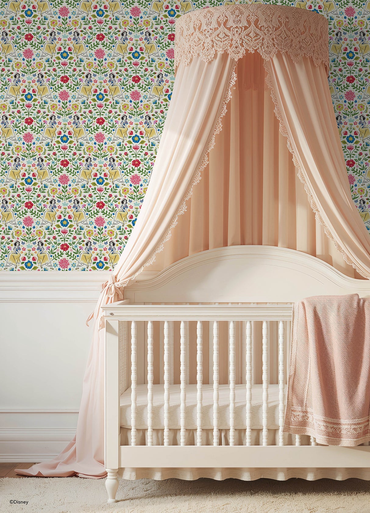 Snow White Wishing Garden Cream by RoomMates Disney Peel and Stick Wallpaper - RMWS1384
