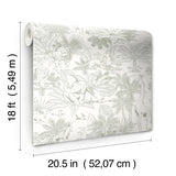 Disney Lion King Tropical Toile Sage by RoomMates Fully Removable Repositionable Peel and Stick Safari Kids Wallpaper - RMWS1387