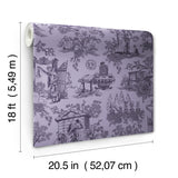 Disney Haunted Mansion Toile Purple by RoomMates Peel and Stick Wallpaper Inspired by the Iconic Haunted Mansion Attraction - RMWS1391
