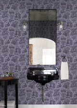 Disney Haunted Mansion Toile Purple by RoomMates Peel and Stick Wallpaper Inspired by the Iconic Haunted Mansion Attraction - RMWS1391