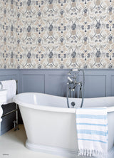 Disney Stitch Pineapple Damask Taupe and Blue by RoomMates Lilo and Stitch Tropical Island Peel and Stick Wallpaper - RMWS1392