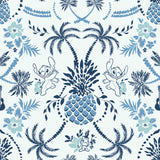 Disney Stitch Pineapple Damask Blue Peel and Stick Wallpaper by RoomMates - RMWS1393