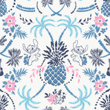 Disney Stitch Pineapple Damask Blue and Pink Peel and Stick Wallpaper by RoomMates - RMWS1394