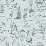 Disney Toy Story Toile Teal Peel and Stick Wallpaper by RoomMates RMWS1396
