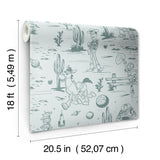 Disney Toy Story Toile Teal by RoomMates Western Desert Kids Character Peel and Stick Wallpaper - RMWS1396