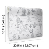 Disney Toy Story Toile Grey by RoomMates Kids Peel and Stick Removable Wallpaper Featuring Woody Buzz Lightyear and Friends - RMWS1397
