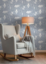 Disney Winnie the Pooh Block Print Blue by RoomMates Peel and Stick Wallpaper for Nursery and Kids Rooms Hundred Acre Wood - RMWS1398