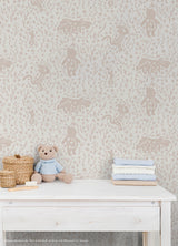 Disney Winnie the Pooh Block Print Tan Peel and Stick Removable Vinyl Wallpaper for Nursery and Kids Rooms by RoomMates - RMWS1399